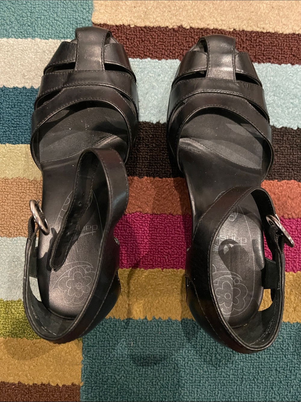 Dansko Black Leather Sandals